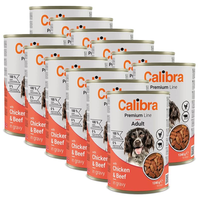 Calibra Dog Premium Adult with Chicken & Beef 12 x 1240 g
