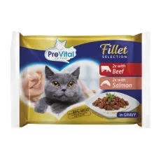 PreVital Fillet Selection Konzerva govedina/losos u umaku 4 x 85 g