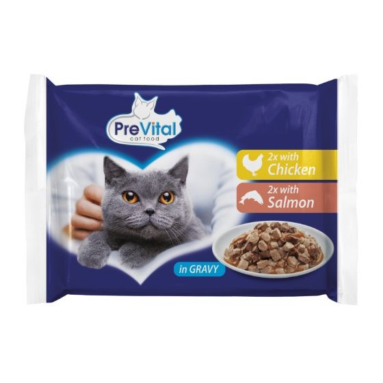 PreVital Cat vrećica piletina/losos u umaku 4 x 100 g