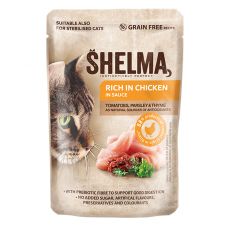 Shelma Mačka Konzerva piletina-paradajz-začinsko bilje u umaku 85 g