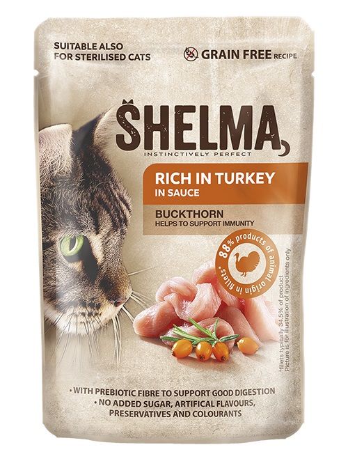 Shelma Cat Konzerva purica-krkavac u umaku 85 g