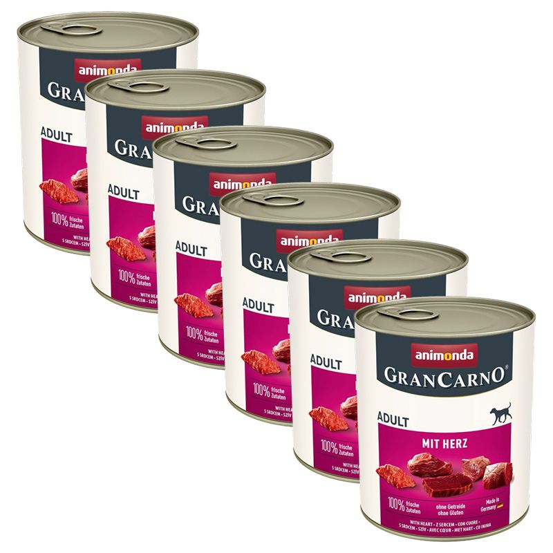 Animonda GranCarno Adult svinjetina s srcima 6 x 800 g