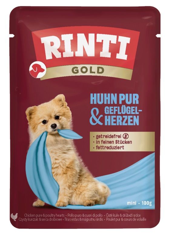 Konzerva RINTI GOLD PUR piletina & pileća srca 100 g