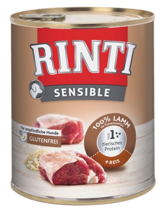 Konzerva RINTI SENSIBLE janjetina & riža 800 g
