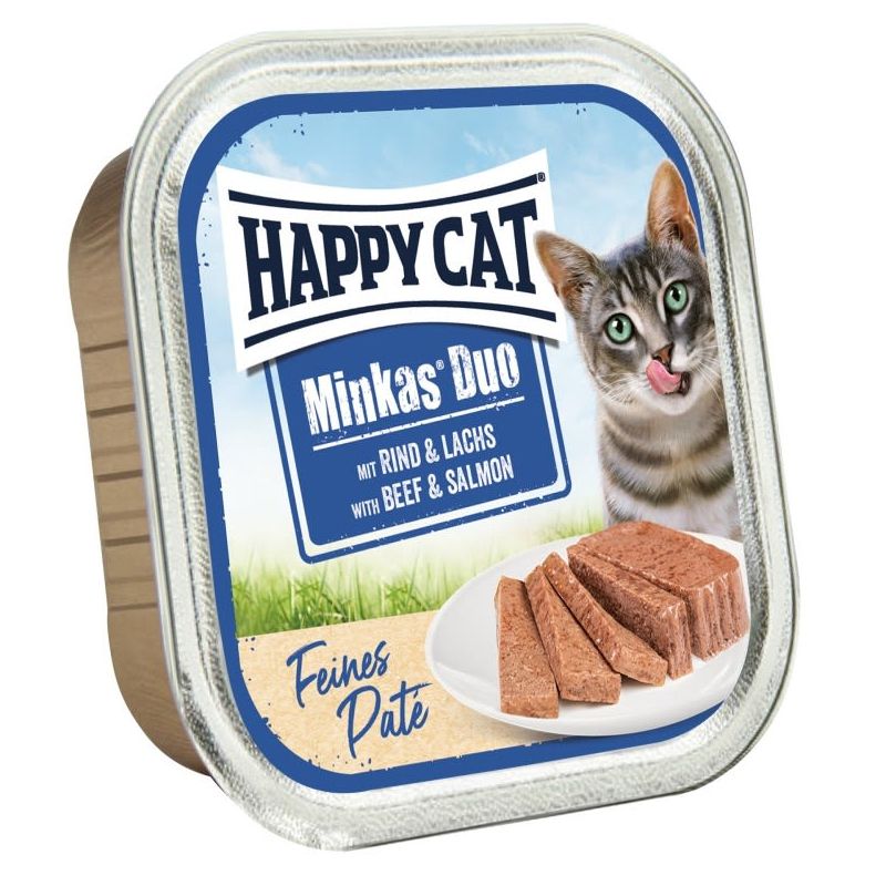 Happy Cat Minkas DUO Pašteta govedina & losos 100 g