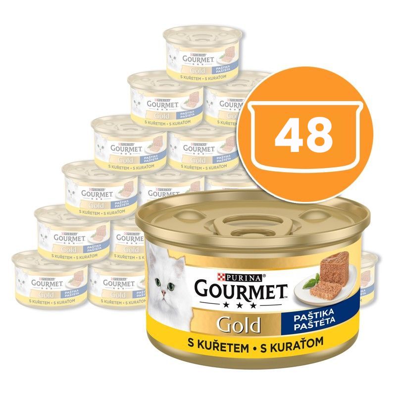 Konzerva Gourmet GOLD - pašteta s piletinom, 48 x 85g