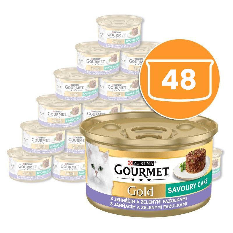 Konzerva Gourmet GOLD - Slani kolač s janjetinom i zelenim mahunarkama 48 x 85g