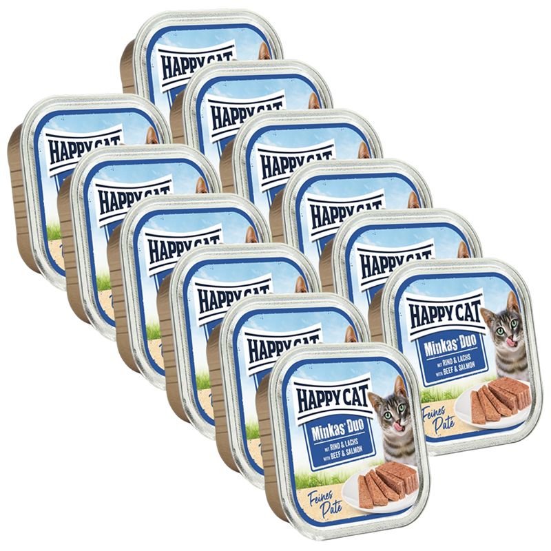 Happy Cat Minkas DUO Pašteta govedina & losos 12 x 100 g
