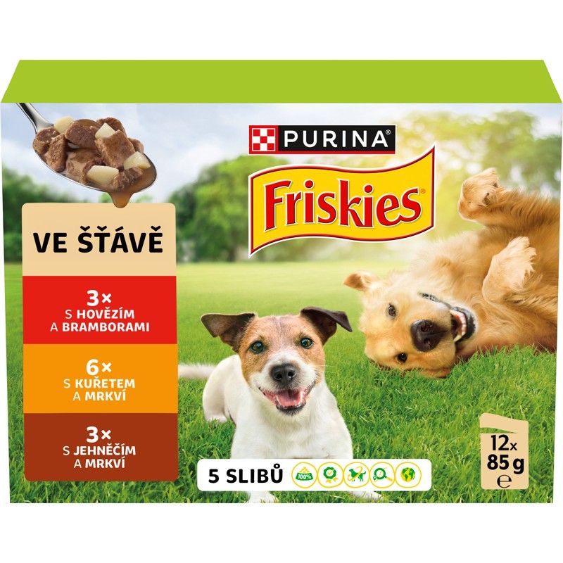 FRISKIES ODRASLI multipak s govedinom, piletinom i janjetinom u umaku 12 x 85 g