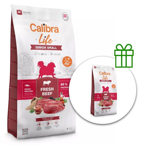 Calibra Dog Life Senior Small Fresh Beef 6 kg + 1,5 kg ZADARMO