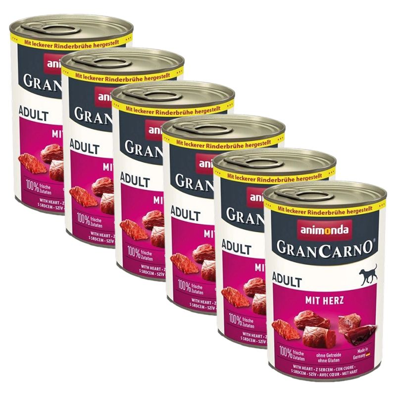 Animonda GranCarno Adult svinjetina s srcima 6 x 400 g
