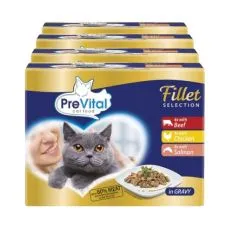 PreVital Fillet Selection Konzerva govedina/piletina/losos u umaku 48 x 85 g