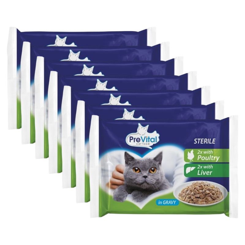 PreVital Cat Sterile Suha hrana piletina/jetra u umaku 28 x 100 g