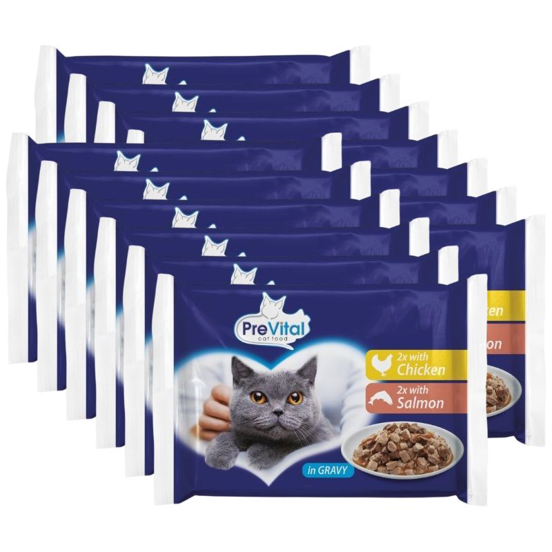 PreVital Cat vrećica piletina/losos u umaku 52 x 100 g