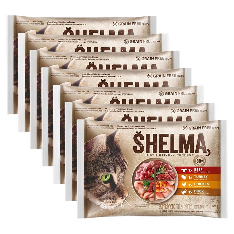 Shelma Cat Konzerva 4 vrste mesa u umaku 28 x 85 g