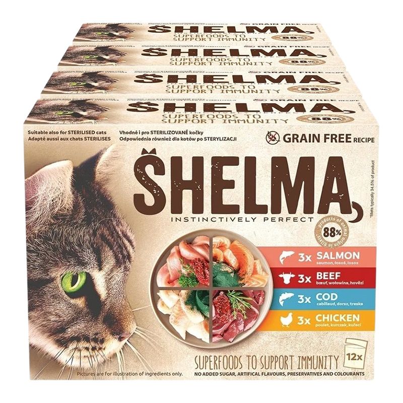 Shelma Cat Konzerva meso i riba u umaku 48 x 85 g