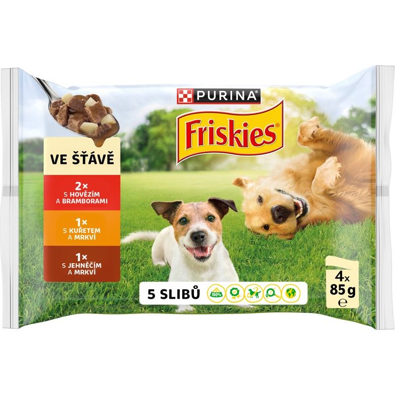 FRISKIES ODRASLI multipak s govedinom, piletinom i janjetinom u umaku 4 x 85 g