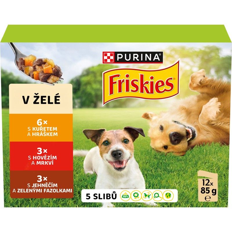 FRISKIES ODRASLI multipak s govedinom, piletinom i janjetinom u želeu 12 x 85 g