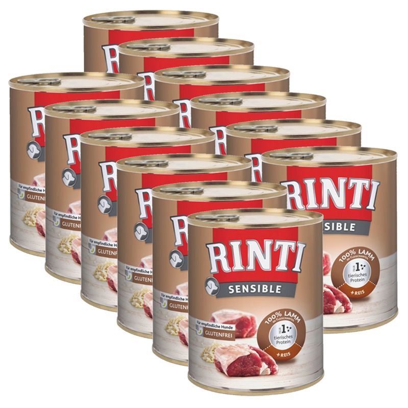 Konzerva RINTI SENSIBLE janjetina & riža 12 x 800 g