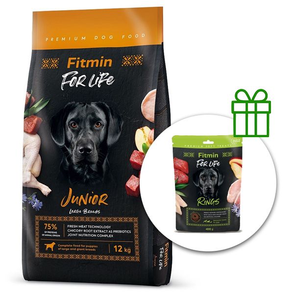 Fitmin FOR LIFE Junior Large Breed 12 kg + Fitmin For Life Rings BESPLATNO