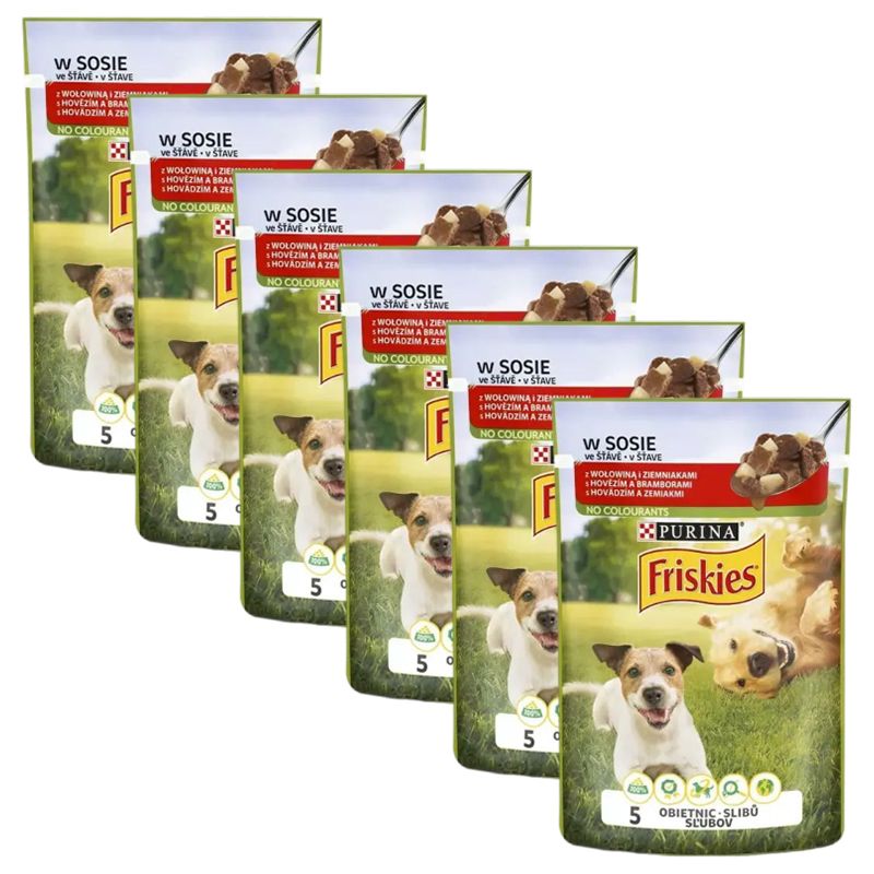 FRISKIES Adult vrećica s govedinom i krumpirom u umaku 6 x 85 g