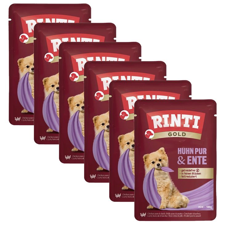 Konzerva RINTI GOLD PUR piletina & pačetina 6 x 100 g