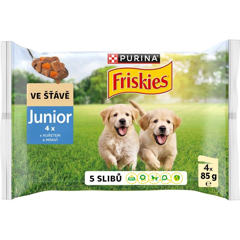 FRISKIES Junior multipack s piletinom u umaku 4 x 85 g