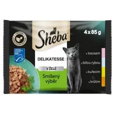 Sheba Delikatesse Konzervice mje&scaron;oviti izbor u želeu 4 x 85 g