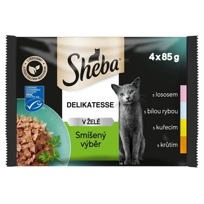 Sheba Delikatesse Konzervice mješoviti izbor u želeu 4 x 85 g