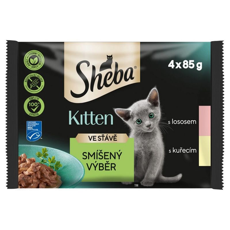 Sheba mačje meso za mačiće mješoviti izbor u umaku 4 x 85 g