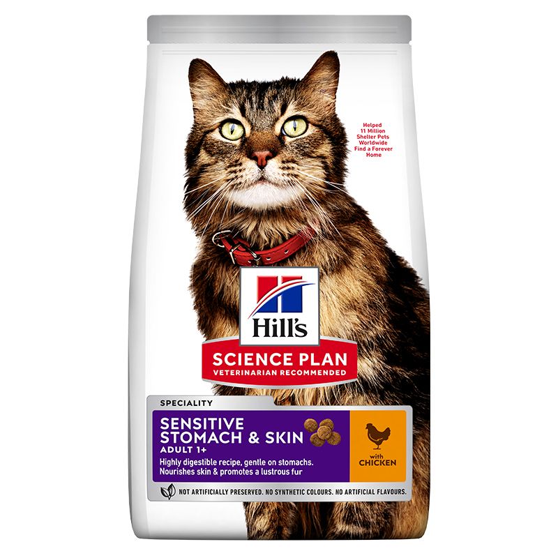 Hill's Science Plan Sensitive Stomach & Skin za odrasle mačke s piletinom 1,5 kg
