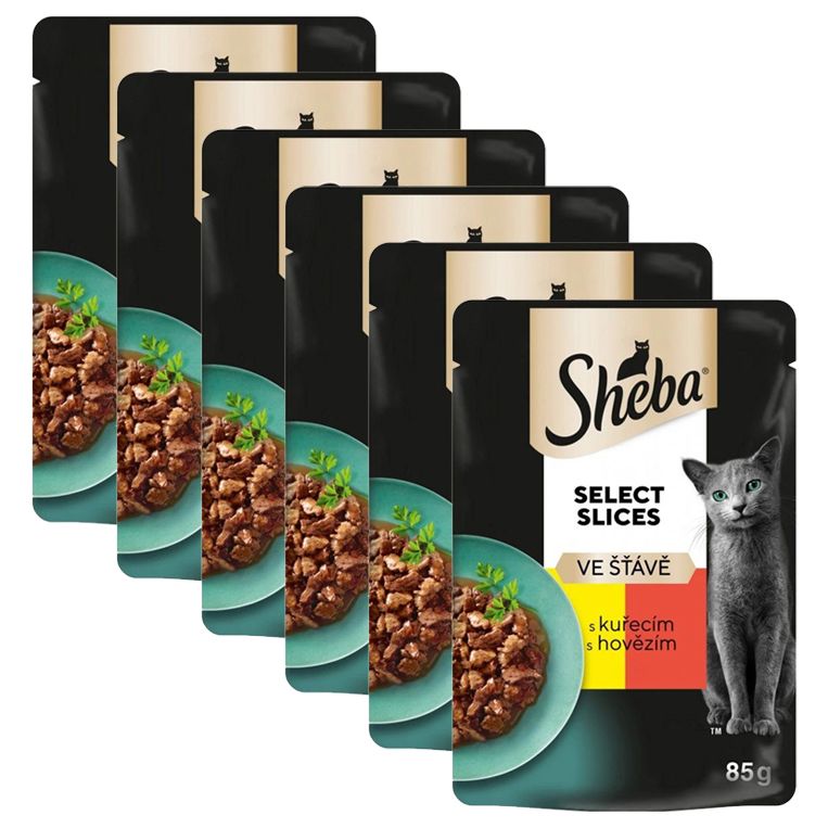 Sheba Select Slices vrećica s piletinom i govedinom u umaku 6 x 85 g