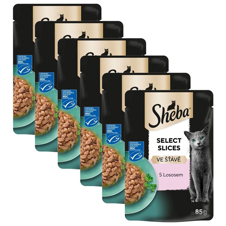 Sheba Select Slices konzerva s lososom u umaku 6 x 85 g