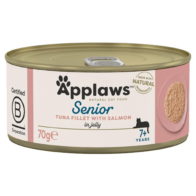 Applaws Konzerva za mačke Senior tuna i losos u želeu 70 g