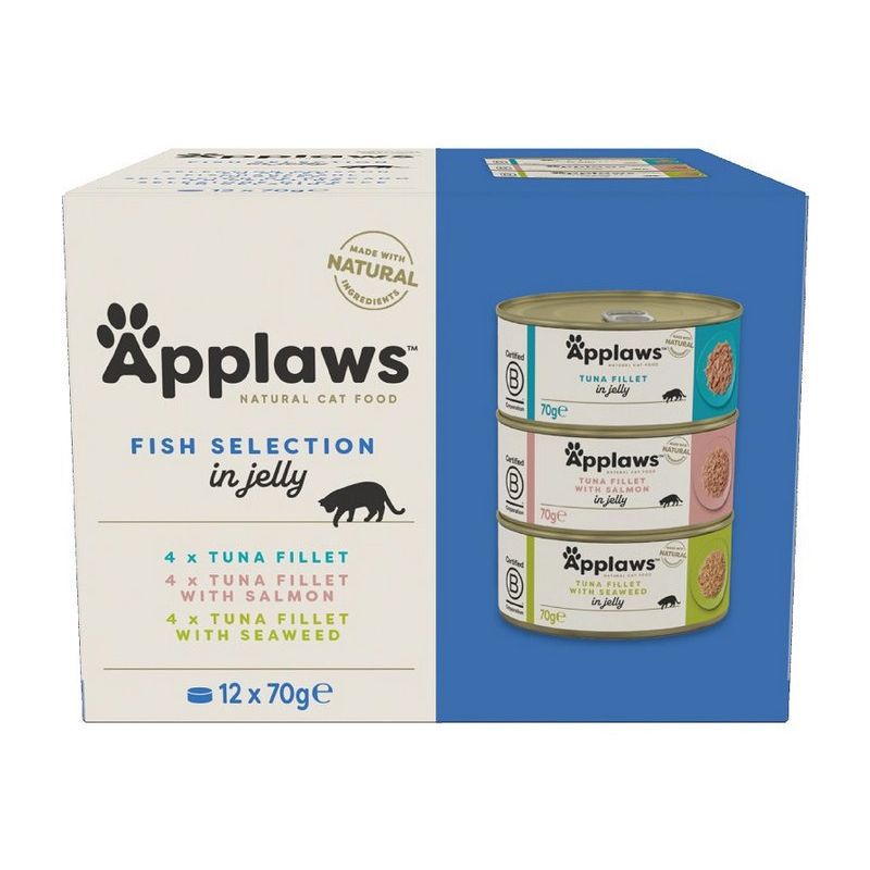 Applaws Fish Selection Konzerva za mačke, izbor riba u želeu 12 x 70 g