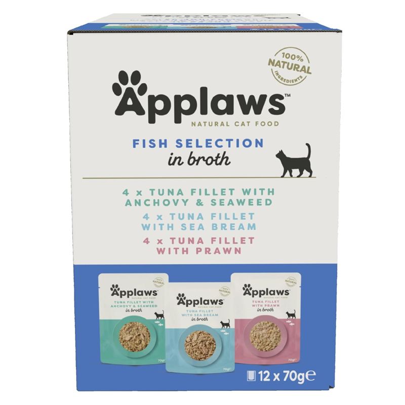 Applaws Fish Selection vrećica za mačke, riblji izbor u juhi 12 x 70 g