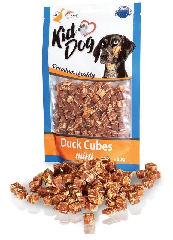Kid Dog Mini kocke od pačjeg mesa i bakalara 80 g