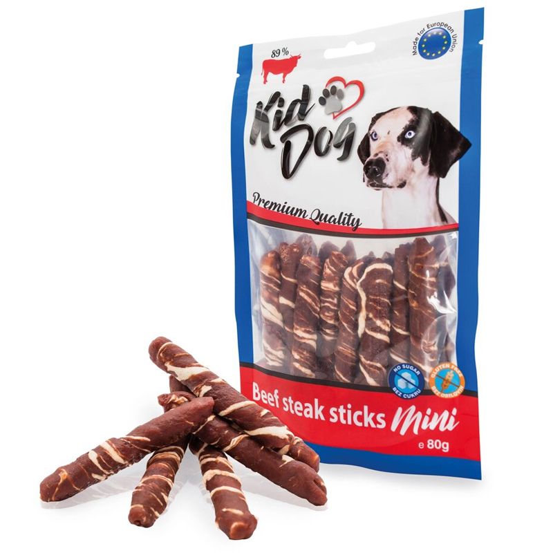 Kid Dog Mini Goveđa steak na bivoj štapiću 7-8 cm 80 g