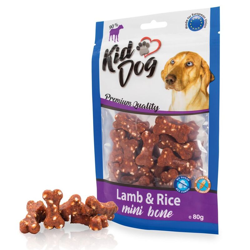 Kid Dog Mini Kostičky janjetina s rižom 80 g