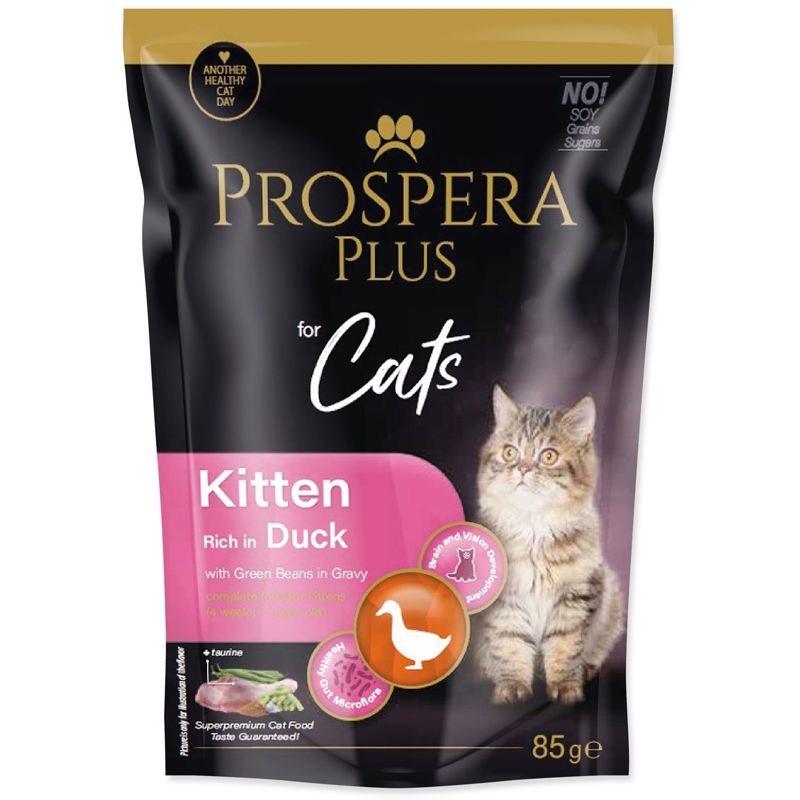 Prospera Plus Kitten Duck & Green Beans konzerva 85 g