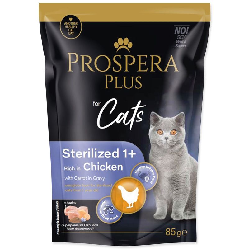 Prospera Plus Sterilized 1+ Chicken & Carrot konzerva 85 g