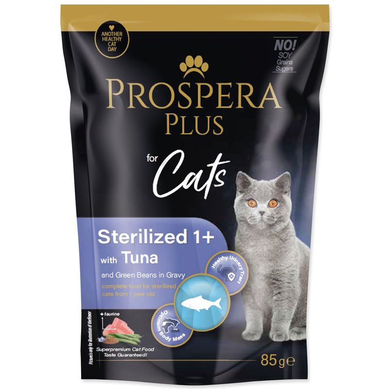 Prospera Plus Sterilized 1+ Tuna & Green Beans konzerva 85 g