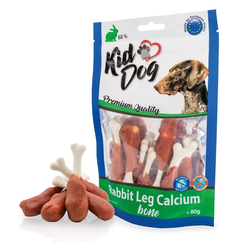 Kid Dog meso od zeca na kalcijskoj kosti 80 g