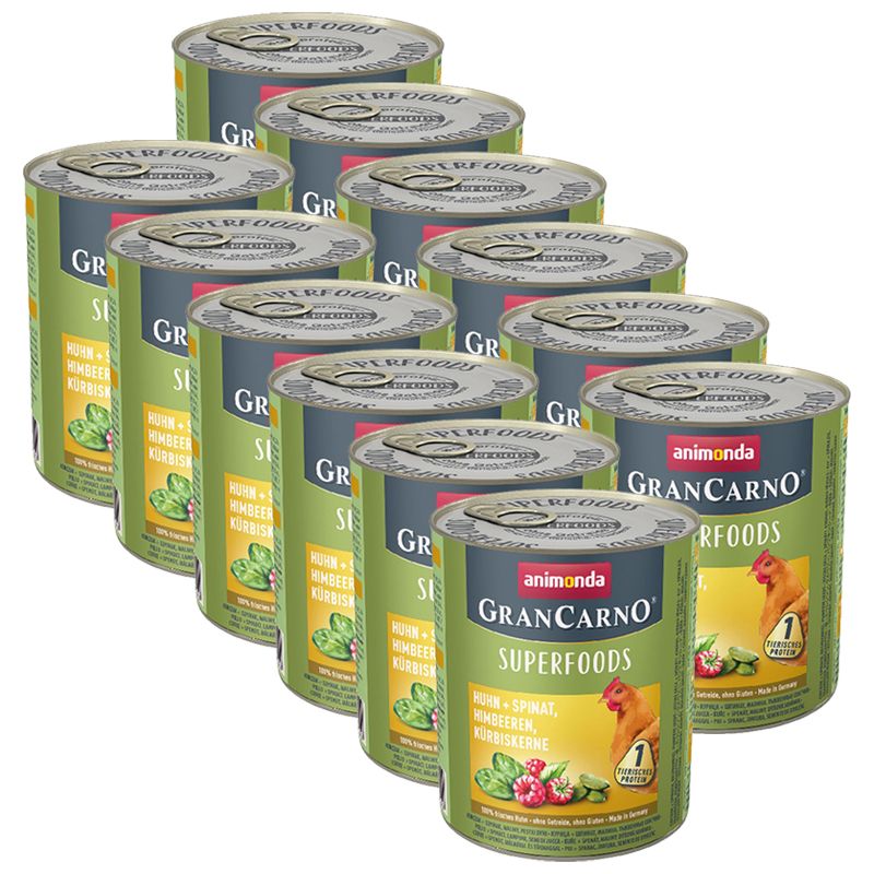 Animonda GranCarno Superfoods - piletina + špinat i maline 12 x 800 g