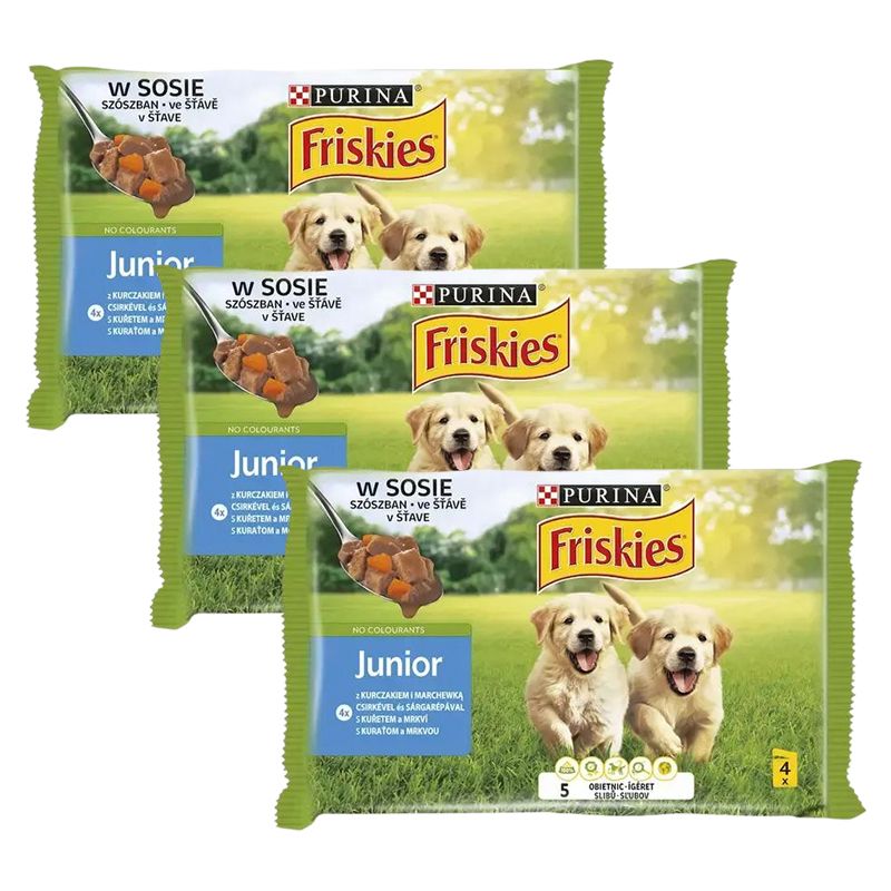FRISKIES Junior multipack s piletinom u umaku 12 x 85 g