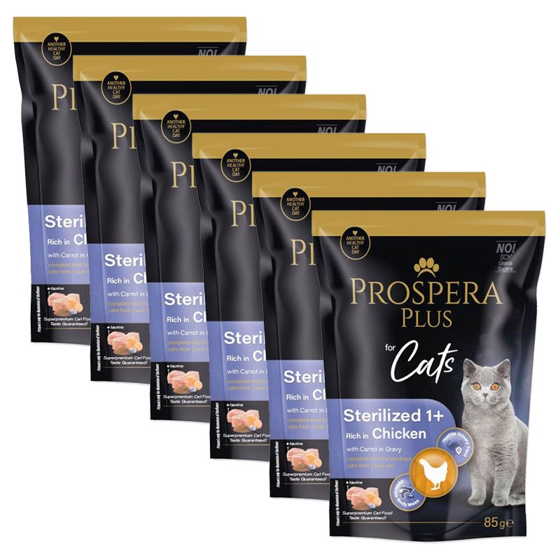 Prospera Plus Sterilized 1+ Chicken & Carrot konzerva 6 x 85 g