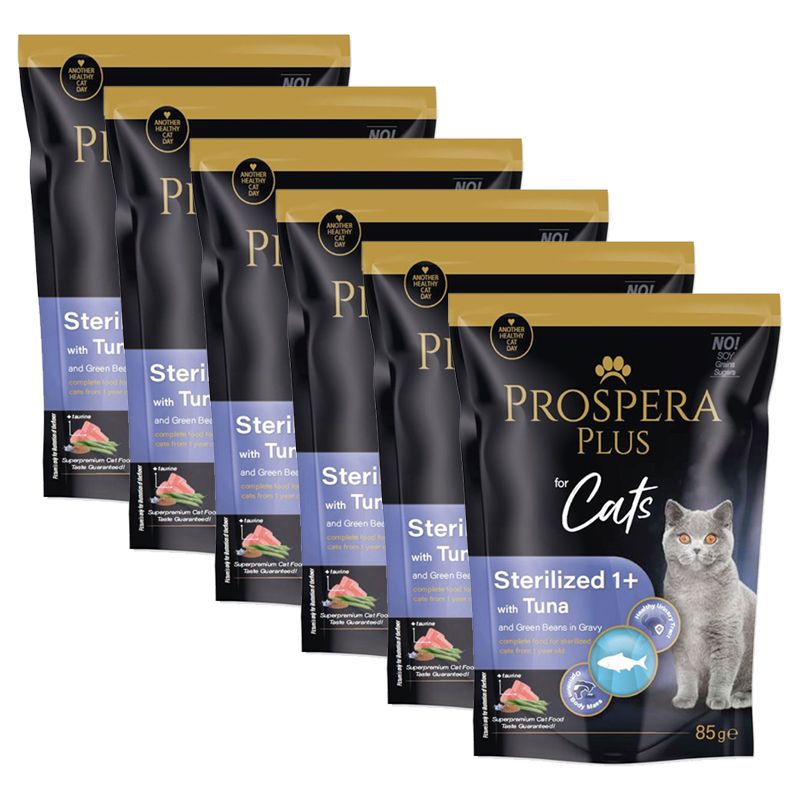 Prospera Plus Sterilized 1+ Tuna & Green Beans konzerva 6 x 85 g
