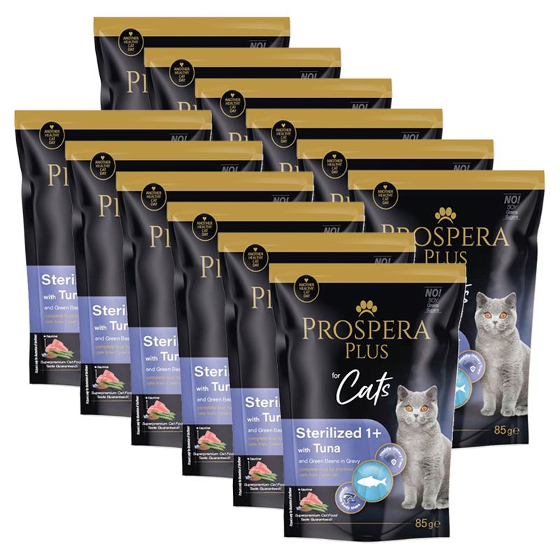 Prospera Plus Sterilized 1+ Tuna & Green Beans konzerva 12 x 85 g