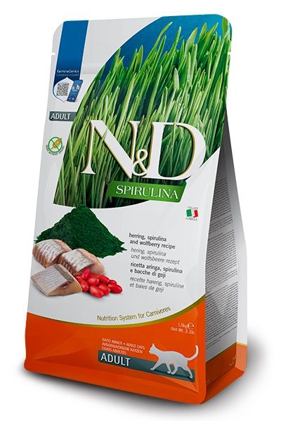 Farmina N&D cat SPIRULINA (GF) adult, haringa 1,5 kg