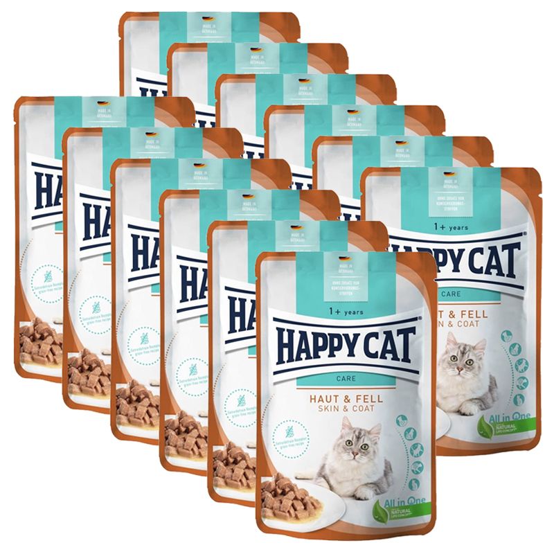 Kapsica Happy Cat Care Haut & Fell / Koža & dlaka 12 x 85 g
